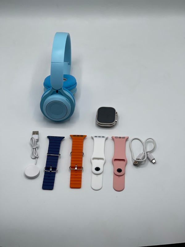 Ultra 2 Smart Watch Bundle – Free P47 Wireless Headphones + 7 Stylish Interchangeable Straps Included