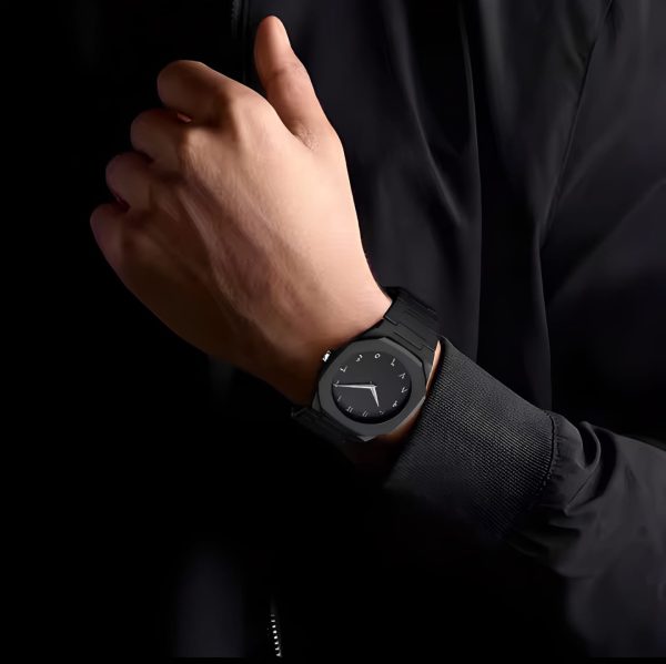 Black Aura Quartz Watch for Men – Lightweight Fiber Design with Arabic Dial | Trendy All-Black Arabic Numeral Timepiece