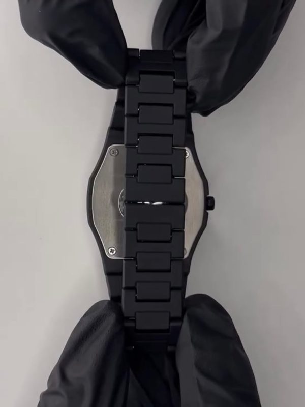 Black Aura Quartz Watch for Men – Lightweight Fiber Design with Arabic Dial | Trendy All-Black Arabic Numeral Timepiece