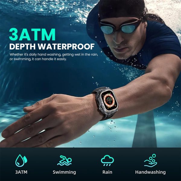 Crown H70 Ultra-2 Smart Watch – 7+1 Straps, Wireless Charging, Bluetooth Calling, Case Cover & Screen Protector | Full-Feature Smartwatch Bundle