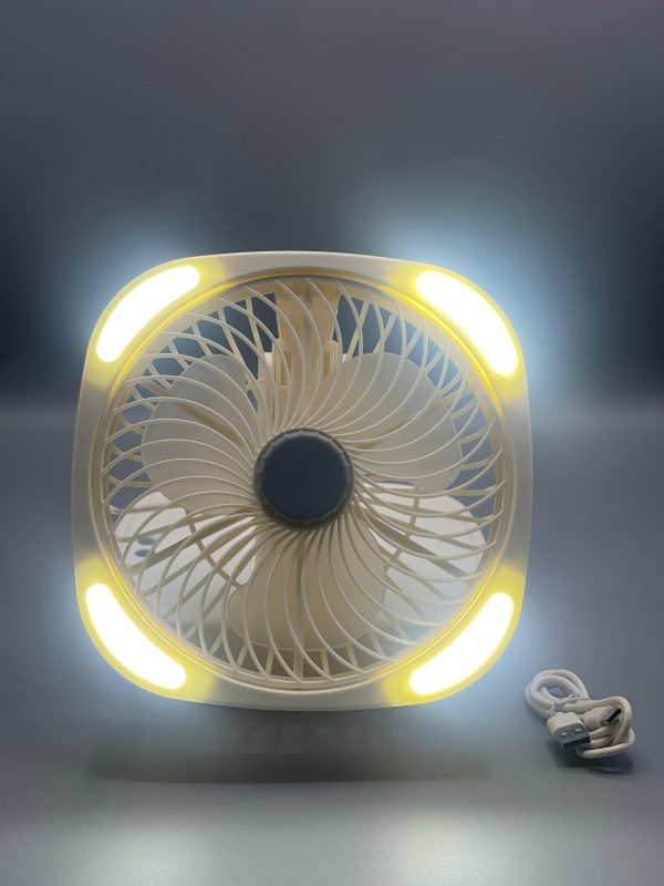 Jiake JK-F670 Folding Lamp Fan – 2000mAh USB Rechargeable | Portable Handheld Mini Fan with Light | Compact, Foldable, Personal Cooling Solution