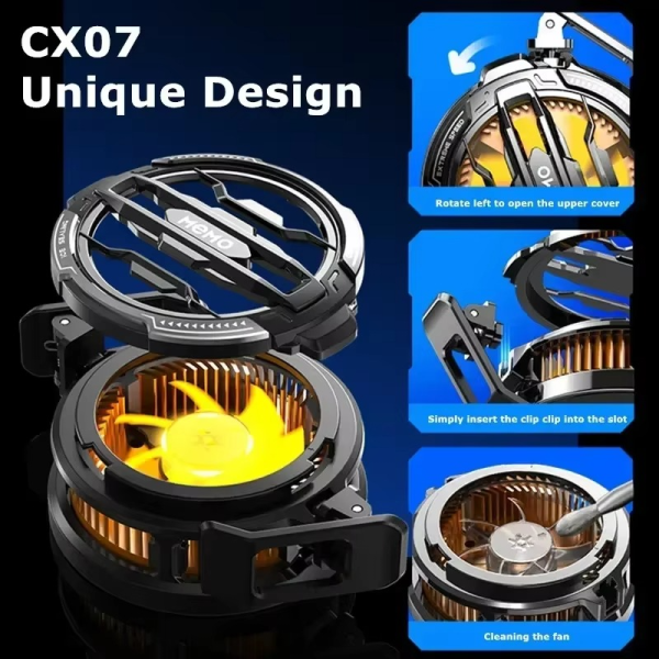 Memo CX07 Magnetic Phone Cooling Fan – Heat Dissipator Radiator for iPhone & Android | Ultra-Fast Mobile Cooler (Random Color)