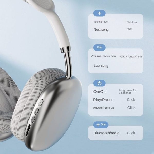 P9 Wireless Bluetooth Headphones – Over-Ear Adjustable Stereo Headset | High-Quality Sound, Built-In Mic, Best Budget Wireless Headphones (Random Color)