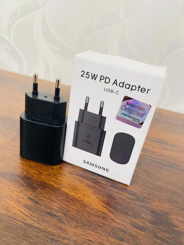 Samsung 25W Super Fast Charger – USB Type-C Fast Charging Adapter with Box | Original Samsung PD 25W Wall Charger