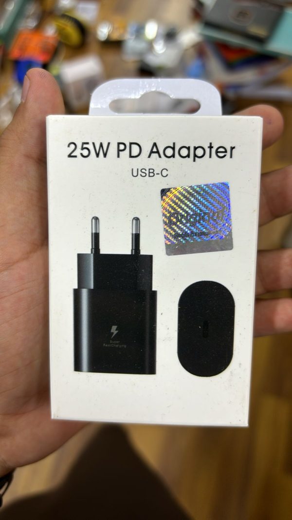 Samsung 25W Super Fast Charger – USB Type-C Fast Charging Adapter with Box | Original Samsung PD 25W Wall Charger